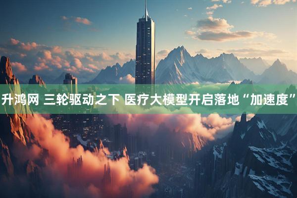 升鸿网 三轮驱动之下 医疗大模型开启落地“加速度”