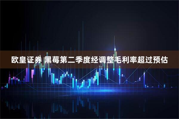 欧皇证券 黑莓第二季度经调整毛利率超过预估